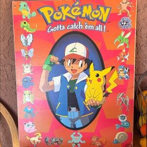 Pokemon Colorful Character Poster with Ash and Pikachu